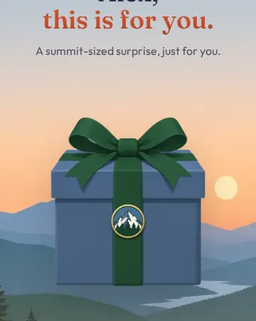 Opening scene of the Mountain Adventure birthday card theme